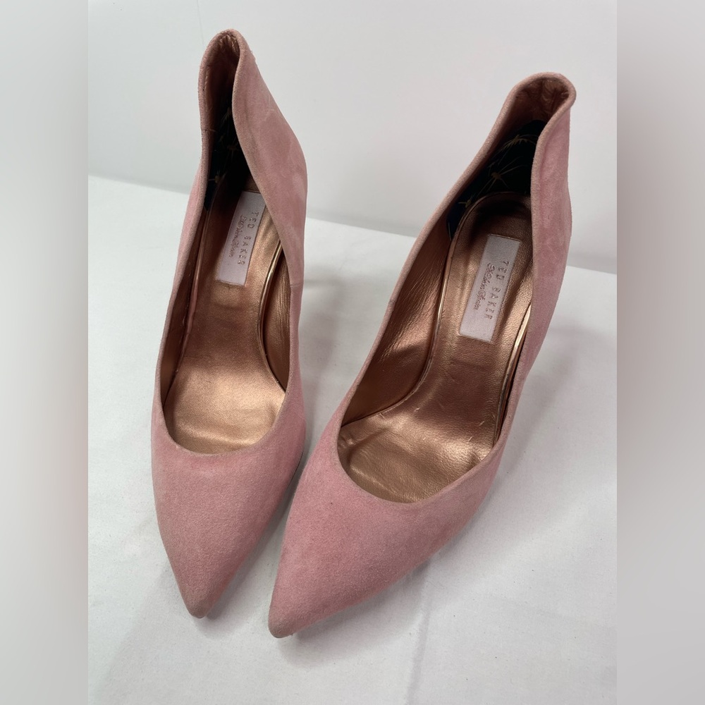 Ted Baker Dusty Pink Suede Pointed Toe Pumps